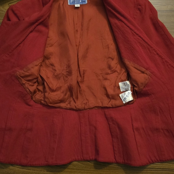 Vintage Thierry Mugler Red Wool Hourglass Blazer Jacket - Picture 14 of 16